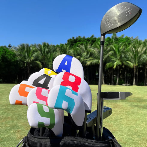 Golf Iron Covers - Colorful Neoprene Head Covers Set for 4/10pcs Golf Iron