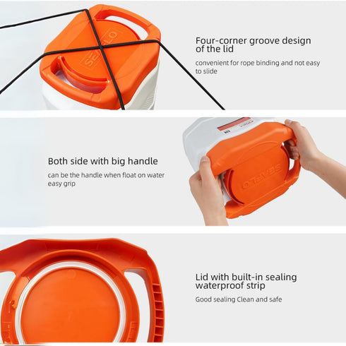 SEAFLO Waterproof Storage Bins with Lid, 2.64 Gal / 10 L for Marine, RV, Kayak, Camping