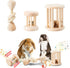 AOWPFVV 3 Pcs Wooden Bunny Toys - Safe Rabbit & Guinea Pigs Teeth