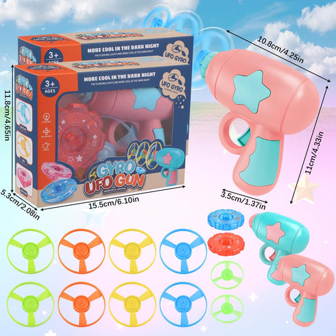 Generic 2PCS Set,Cat Cat Fetch Disc Launcher Toy with Colorful Flying Propellers Playing Tracking LED Spinning Top