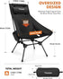 Trakiom High Back Folding Camping Chair, Widened Seat & Lightweight Black Portable Chair with Stable Design, Adjustable