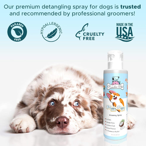 Professional Pet Grooming Spray for Dogs and Puppies, All-Natural Moisturizing Dog Detangler and Conditioner Coat Shine