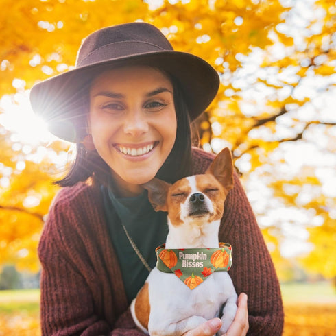 Huhumy 100 Pcs Thanksgiving Fall Dog Bandanas Bulk Autumn Pet Scarf Triangle Dog Neckerchief Bibs Adjustable Washable
