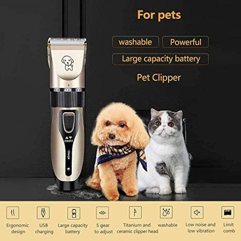 KRASS Trimmer Trimmer 4 Cordless Rechargeable Persian Cat Electric Silent Cat with Combs Professional Pet Grooming