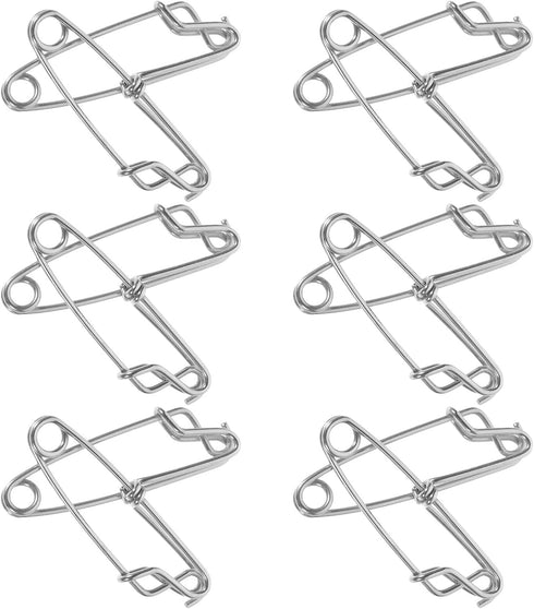 VOSAREA 12pcs Stainless Steel Fishing Snap Clips Heavy Duty Closed Eye Snaps