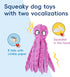 2 Pack Squeaky Dog Toys, Interactive Octopus Plush Stuffless Crinkle Pet Toys for Small, Medium, Large Dogs Teething