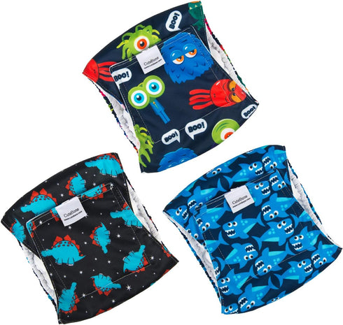DM07L CuteBone Dog Belly Bands for Male Dogs Wraps Washable Doggie Diapers