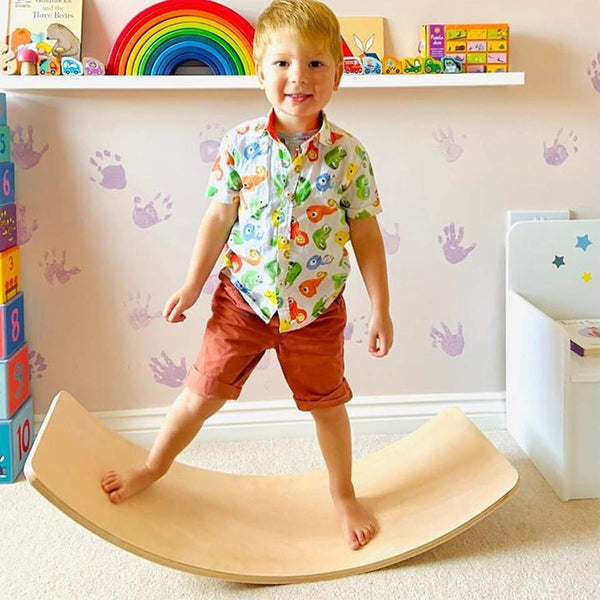 WOOD CITY Wobble Board, Wooden Balance Board Kids for Toddlers & Adults,