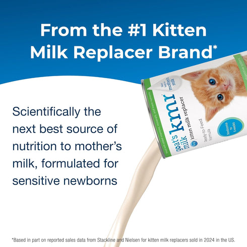 Pet-Ag Goat’s Milk KMR Kitten Milk Replacer Liquid - 11 oz, Easy to Digest Formula for Kittens