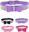 Adjustable Leather Suede Rhinestone Dog Collar, Bling Diamond Bow Tie Collars for Small Medium Large Dogs
