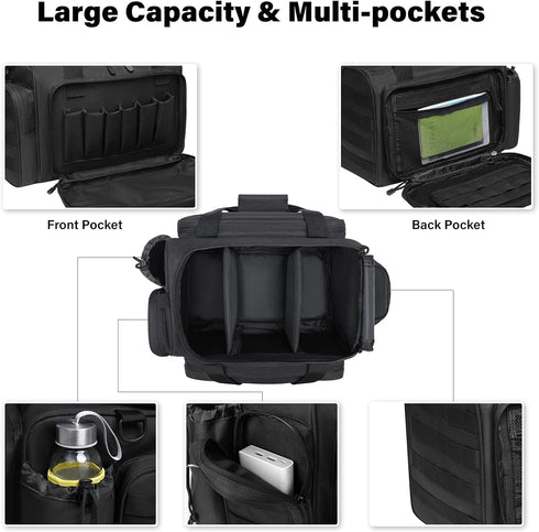MOSISO Tactical Range Bag, Large Duffle for Handguns and Ammo, Soft Cases for Shooting Range Outdoor