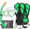 Kids Snorkel Set with Diving Mask, Snorkel, Adjustable Swim Fins, Mesh Bag, Anti-Fog Anti-Leak Snorkeling Gear for
