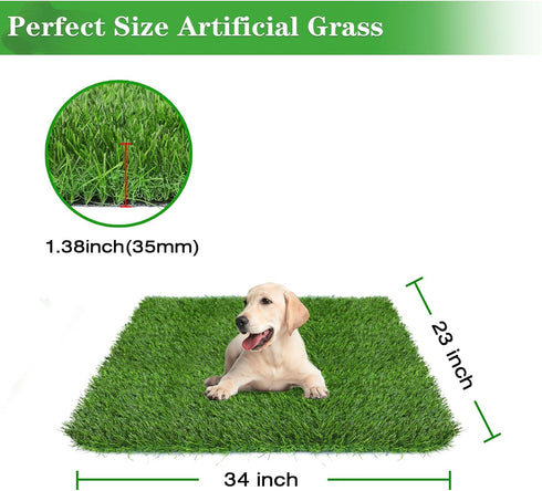 34" 23" GLOBREEN x Fake Grass Pee Pad for Dogs Potty Training Turf Pets Mat - Indoor Outdoor Use
