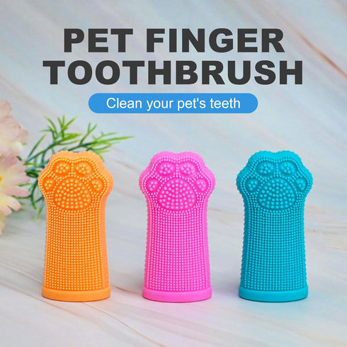 Hera Harmony 3 Pack Finger Toothbrush for Dogs & Cats, Soft Silicone Pet Dental Care Brush for Plaque & Tartar Removal