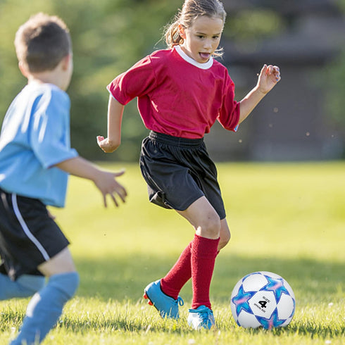 1.5& 3 4 5 Runleaps Soccer Ball Size Size & Size & Size for Kids and Adult, Ball Toys with Star Pattern Official Size