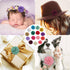 Dog Collar with 55 Pieces Multi Color Floral Charms, Flower Bow Ties for Puppy Dogs and Cats