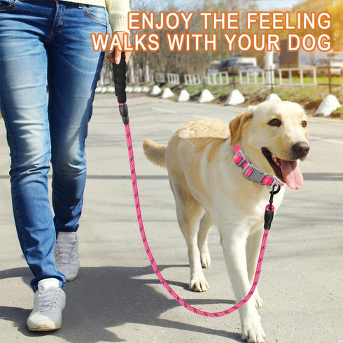 BARKBAY Heavy Duty Dog Leashes for Large Dogs, 2 PACK 5 FT with Padded Handle, Reflective Threads