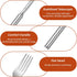 Quilax 2 Set, 25.3 Pcs Extendable Fork Stainless Steel Telescoping Fork, Extends to In Long Expandable Forks Camping