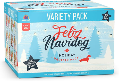 Weruva Classic Dog Food, Feliz Navidog Variety Pack, 5.5 oz Can, Pack of 12
