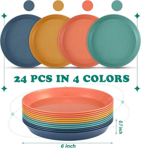 Gerrii 24 Pieces Whisker Fatigue Relief Cat Bowl 6 Inch Shallow Cat Food Dish Cat Wet Feeding Bowls Wide and Small Pet Round Plates for Kittens and Short Legged Cat, Wheat Straw (Elegant Color)