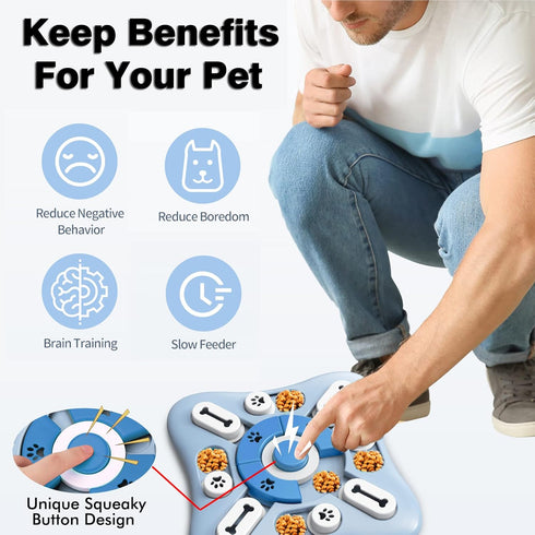 Dog Puzzle Toys - Interactive Enrichment Toys for Large, Medium, Small Dogs, Mentally Stimulating Chew Toys
