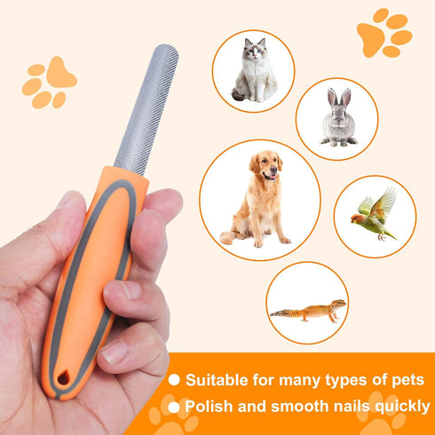 Bretheil Dog Nail File, Pet Nail Filer for Smooth and Shape All Toenail Types, Polish Off Rough Edges, Remove Burs