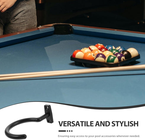ABOOFAN Billiard Table Cue Hook Pool Table Side Hanger Black Iron Snooker Supply Replacement Cue Rack Accessory