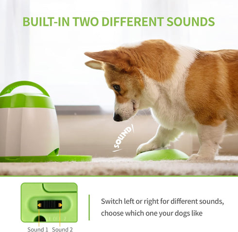 PETGEEK Automatic Dog Treat Dispenser with Button - Puzzle Memory Training Feeder, Pet Geek Button Treat Food