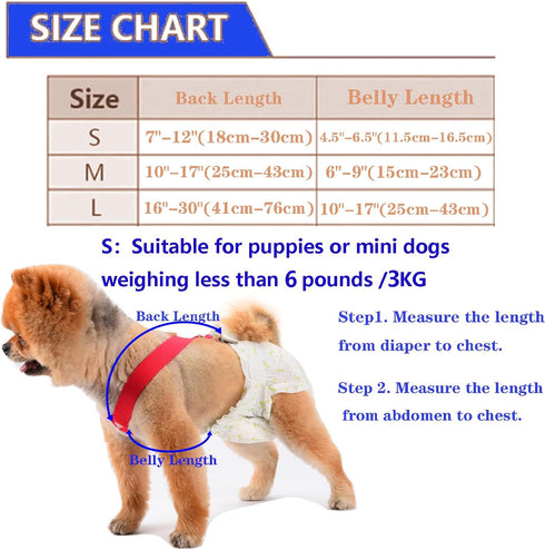 TESSVEYA 4 Pcs Dog Diaper Suspenders | Cat Suspenders | Female Male Dog Skirt Dress & Diaper Keeper | for Small Medium