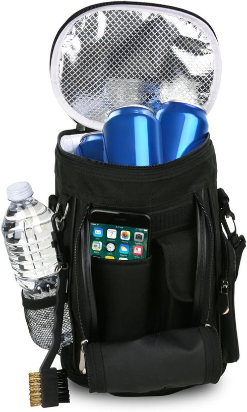 Intech Golf Bag Cooler and Accessory Caddy - Portable Soft Sided 10-Can Insulated Cooler Bag for Golf Cart