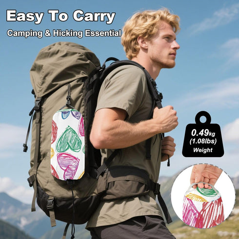 Hammocks 2 500 lbs Hammock Backpacking ALAZA Heart Crayon Drawing Camping Single or Person Portable Parachute Travel