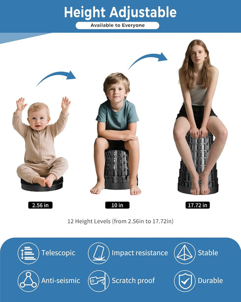 400lbs Upgraded Collapsible Stool with Removable Cushion & Waterproof Carry Bag - Portable Folding Stool for Adults