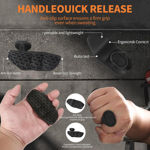 Gym Grips for Men and Women, Non-Slip Rubber Grips for Deadlifts, Rows and Pull-ups, Protect Palms Suitable, Rypt Grip