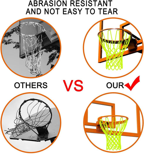 Glow Basketball Net, Luminous Nightlight Portable Outdoor Sun Powered Sport Nylon Basketball Net