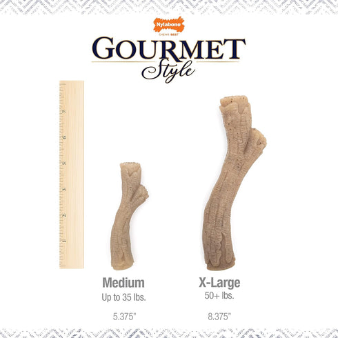 Nylabone Gourmet Style Strong Chew Stick Dog Chew Toy, Peanut Butter Flavor, Medium/Wolf (1 Count)