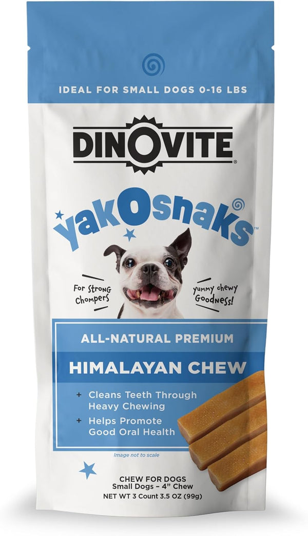 Dinovite YakoSnaks, Himalayan Yak Chews for Dogs, Long Lasting Low Odor Chews, Small Dogs