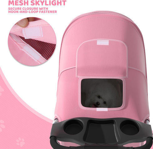 Magshion 3-Wheel 33lbs), Pet Stroller, Foldable Travel Jogger for Small & Medium Dogs & Cats (Up to Lightweight Carrier