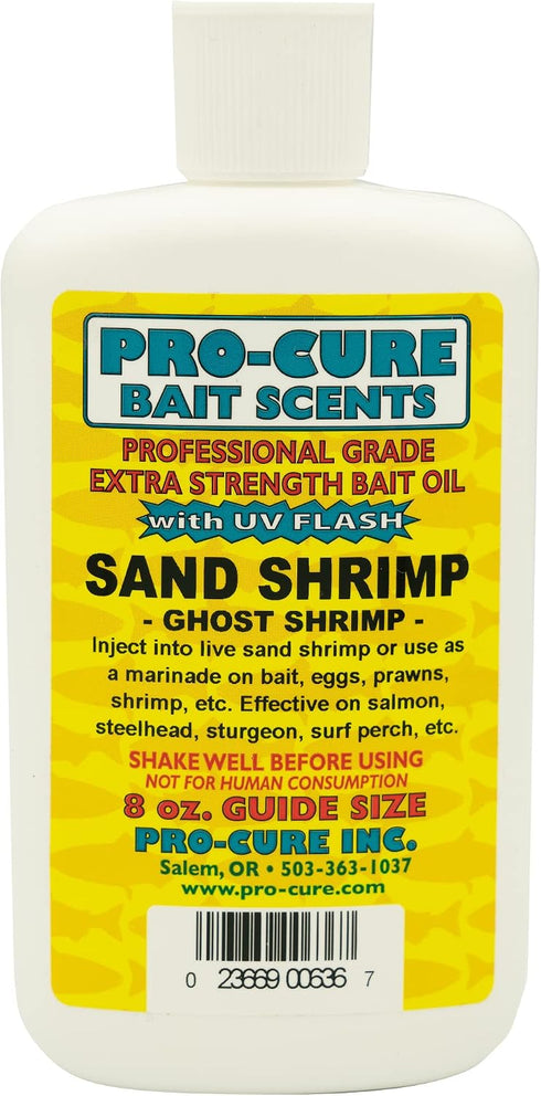 Pro-Cure Sand Shrimp (Ghost Shrimp) Bait Oil, 8 Ounce