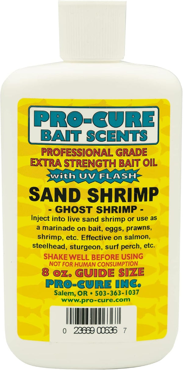 Pro-Cure Sand Shrimp (Ghost Shrimp) Bait Oil, 8 Ounce