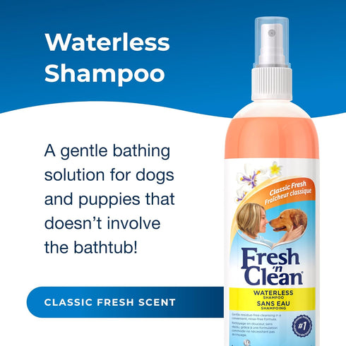 Pet-Ag Fresh ’n Clean Waterless Shampoo, Classic Fresh Scent, 12 oz, Rinse-Free Anti-Tangle Spray