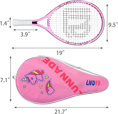 Tennis Racket for Kids Junior, 19/21/23/25 Inch Youth Racquet with Cover for Beginners Age 3-12