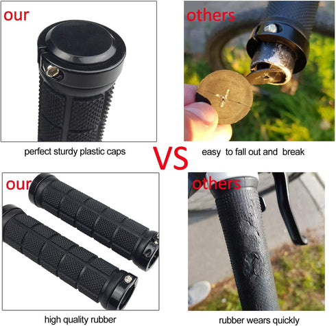 PLATT Bike Handlebar Grips, Comfortable Rubber Bicycle Handle Grip for MTB/BMX
