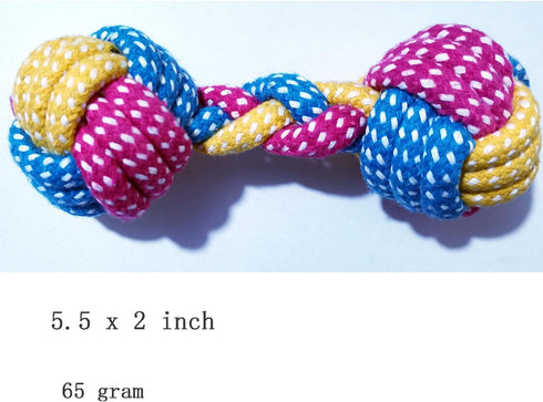 Dog Toys Puppy Teething Chew Toys, Rope Toys, Cat Chew Toys, Safe Braided Rabbit Toys, Healthy Gift (Dumbbell)