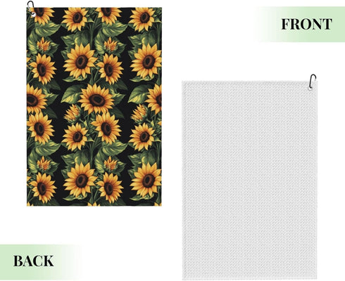 Vendhui Bouquet of Yellow Sunflowers Premium Golf Towel, Prints Towel Golf Carts Or Clubs Accessories Golfers Gifts