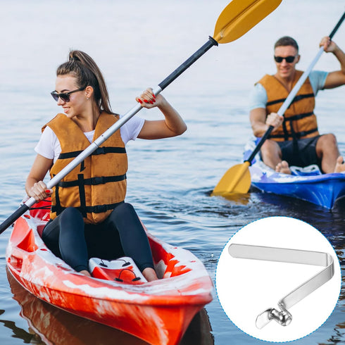 PATIKIL 6.4x5mm Kayak Paddle Snaps, 6 Pack Steel V Shaped Single Pin Push Button Spring Clips for Camping