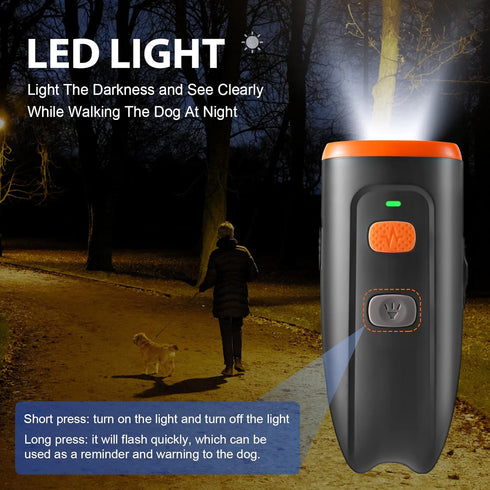 Ultrasonic Dog Barking Control Device, Anti Barking Silencer with 3 Training Modes and LED Light