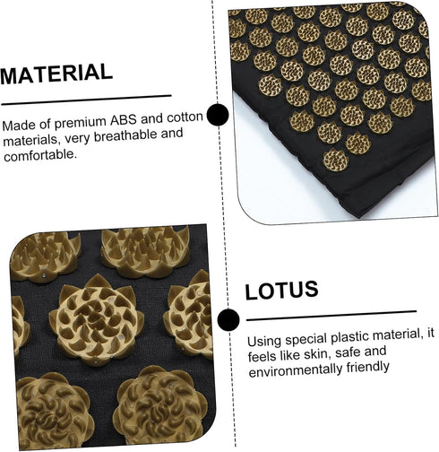 2pcs Set Acupressure Massage Pillow and Yoga Mat Portable Relaxation Accessories with Carry Bag for Stress Relief