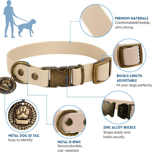 Wisedog Dog Collar and Leash Set Combo, Adjustable Durable Collars with Leashes for Small Medium Large Dogs, Includes