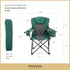 6-can 550 lbs ARROWHEAD OUTDOOR Portable Deluxe Folding Camp Quad Chair w/Headrest, Glass & Cup Holders, Armest Cooler
