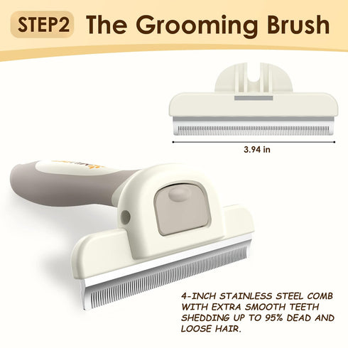 Set 3 1 Professional Deshedding Dog Brush Grooming Kits, for Long-Haired Dogs and Cats - Dog Deshedding Brush